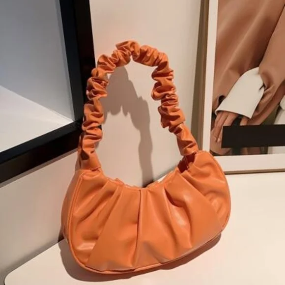 Orange Ruched Handle Bag - Picture 1 of 1